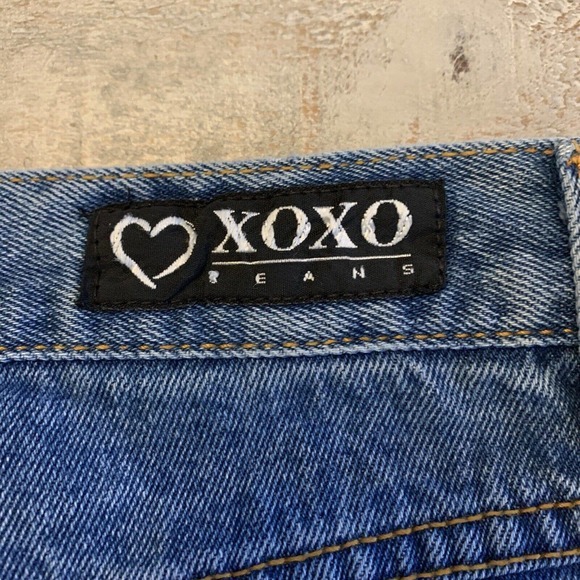 Vintage Denim Skirt Sz 1/2‎ 26” Waist Open Slit Medium Wash By Xoxo Y2K 90’s USA - Picture 3 of 9
